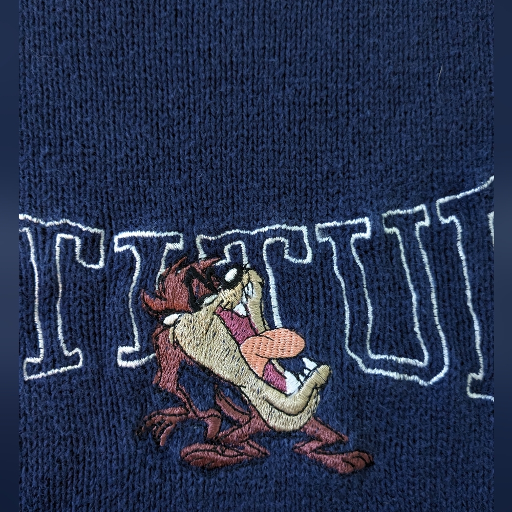 Vintage Tazmanian Devil Warner Bros sweater Loose Boxy Adult XL - Picture 7 of 7